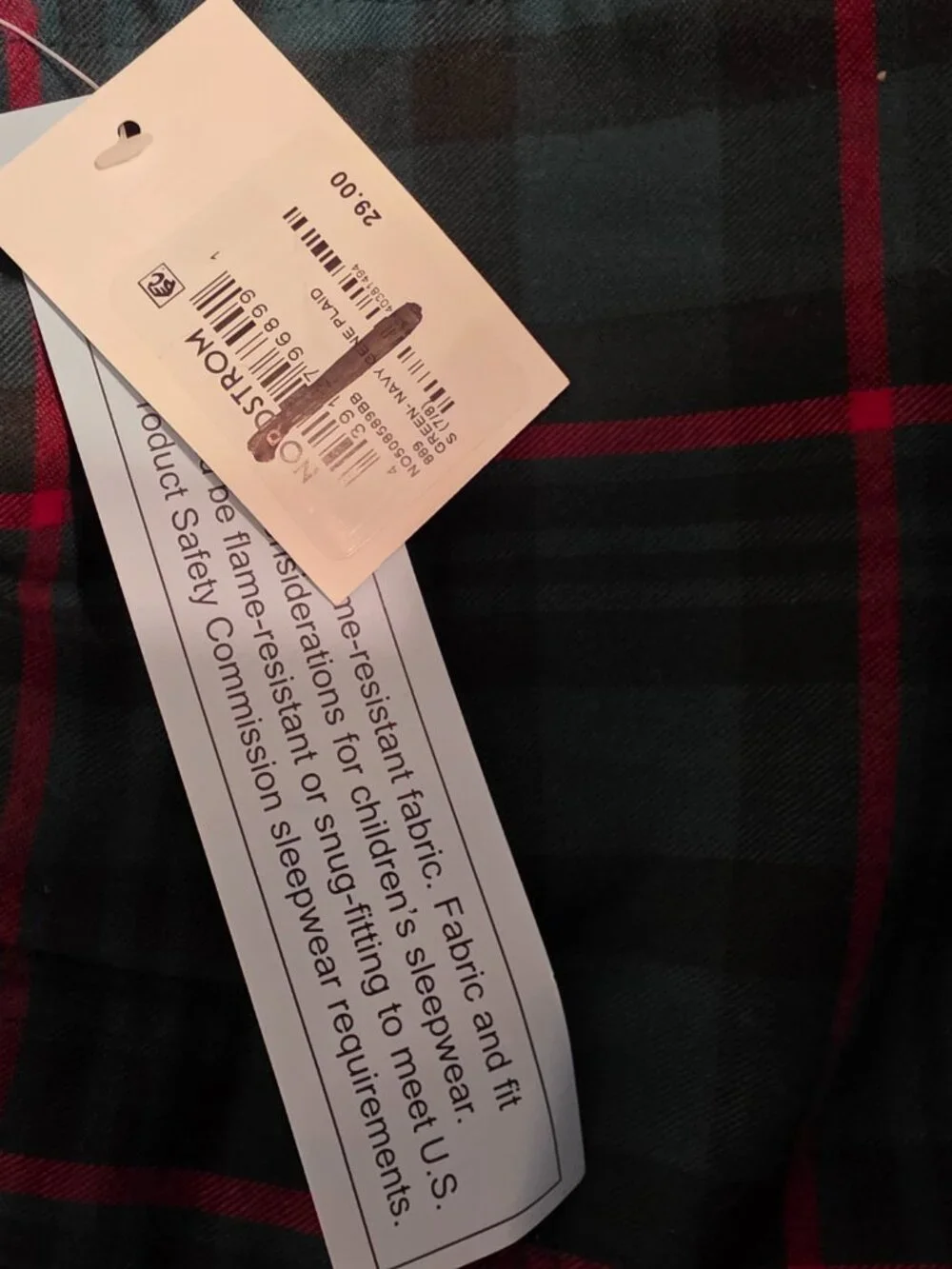 Nordstrom Kids Plaid Flannel Pajama Pants NWT 7/8 Christmas Holiday
